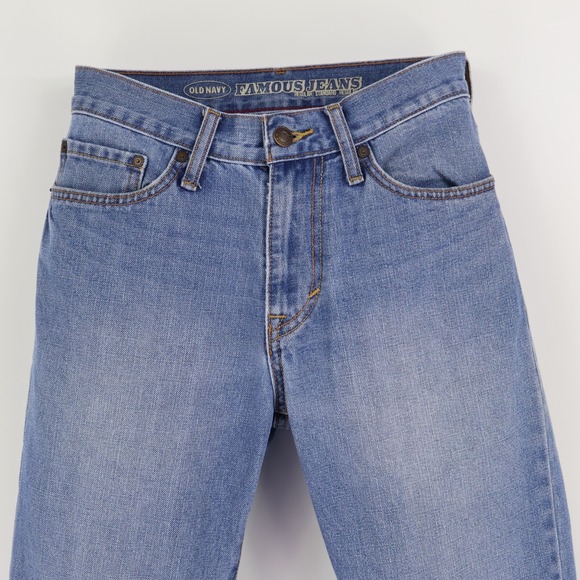 Old Navy Famous Jeans Mens Size 28x30 Blue Light Wash Denim Straight Leg Pockets - Picture 4 of 7